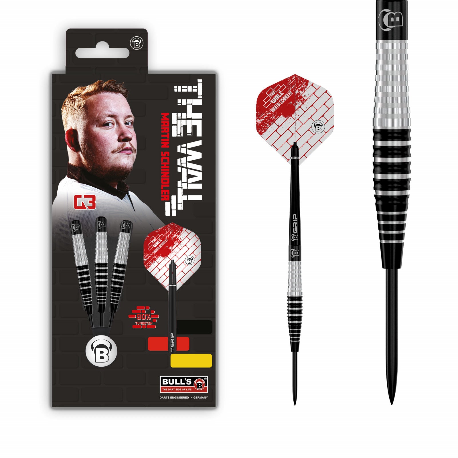 Bull's Aviation Darts – 23g Steel Darts, 90% Wolfram, Für Wettkampf & Training