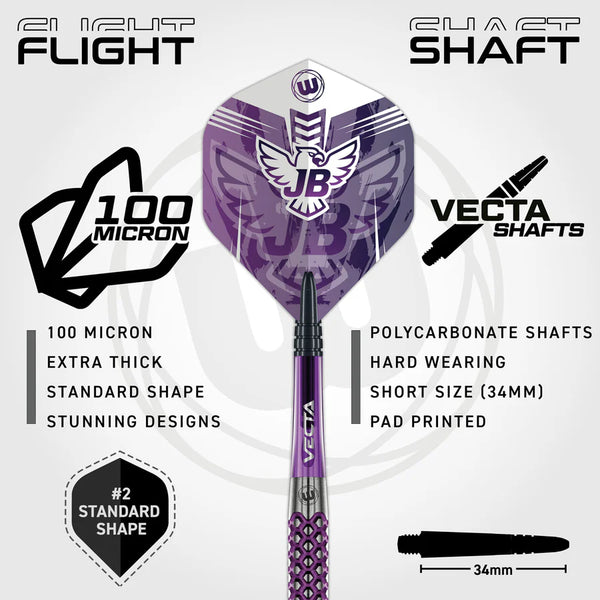 Winmau John Brown Signature Edition 90% Tungsten Steel Tip Darts 22g