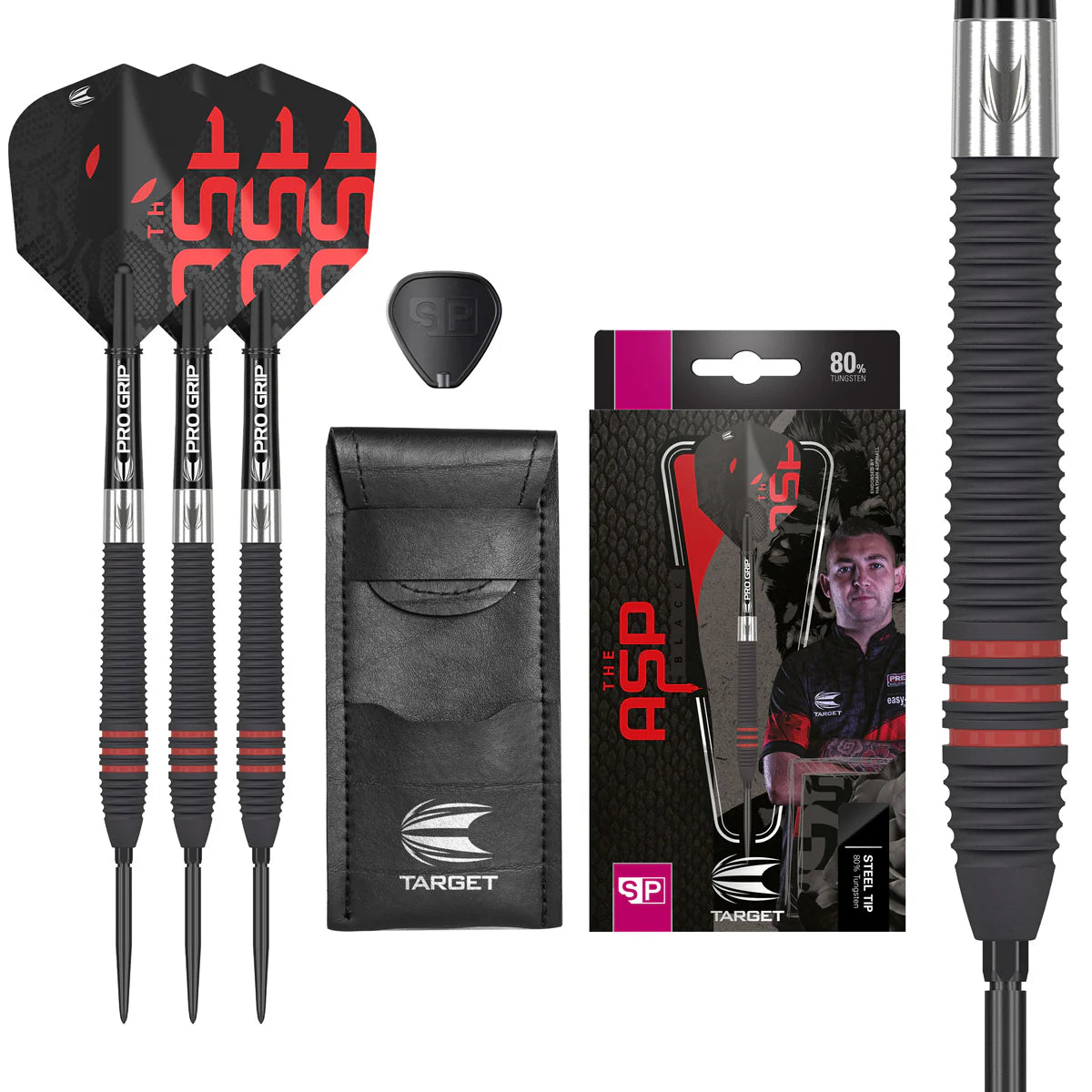 Target Nathan Aspinall Black 80% Darts - Swiss Point 24g