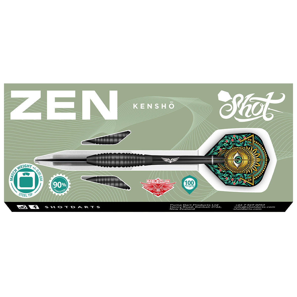 Shot Darts - Zen Kensho - 90% Tungsten - 28g – 9Dartfinish