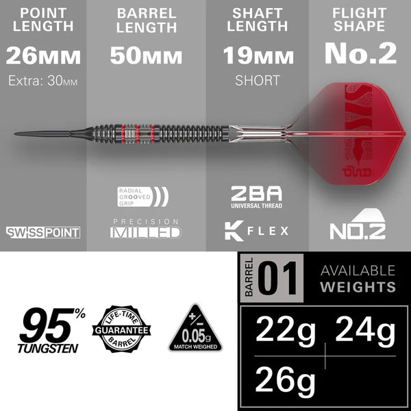 Target Nathan Aspinall 95K - 95% Darts - Swiss Point 24g