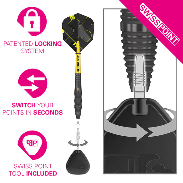 Target Bolide Void 05 Swiss Point Steel Tip Darts 90% Tungsten - 24g