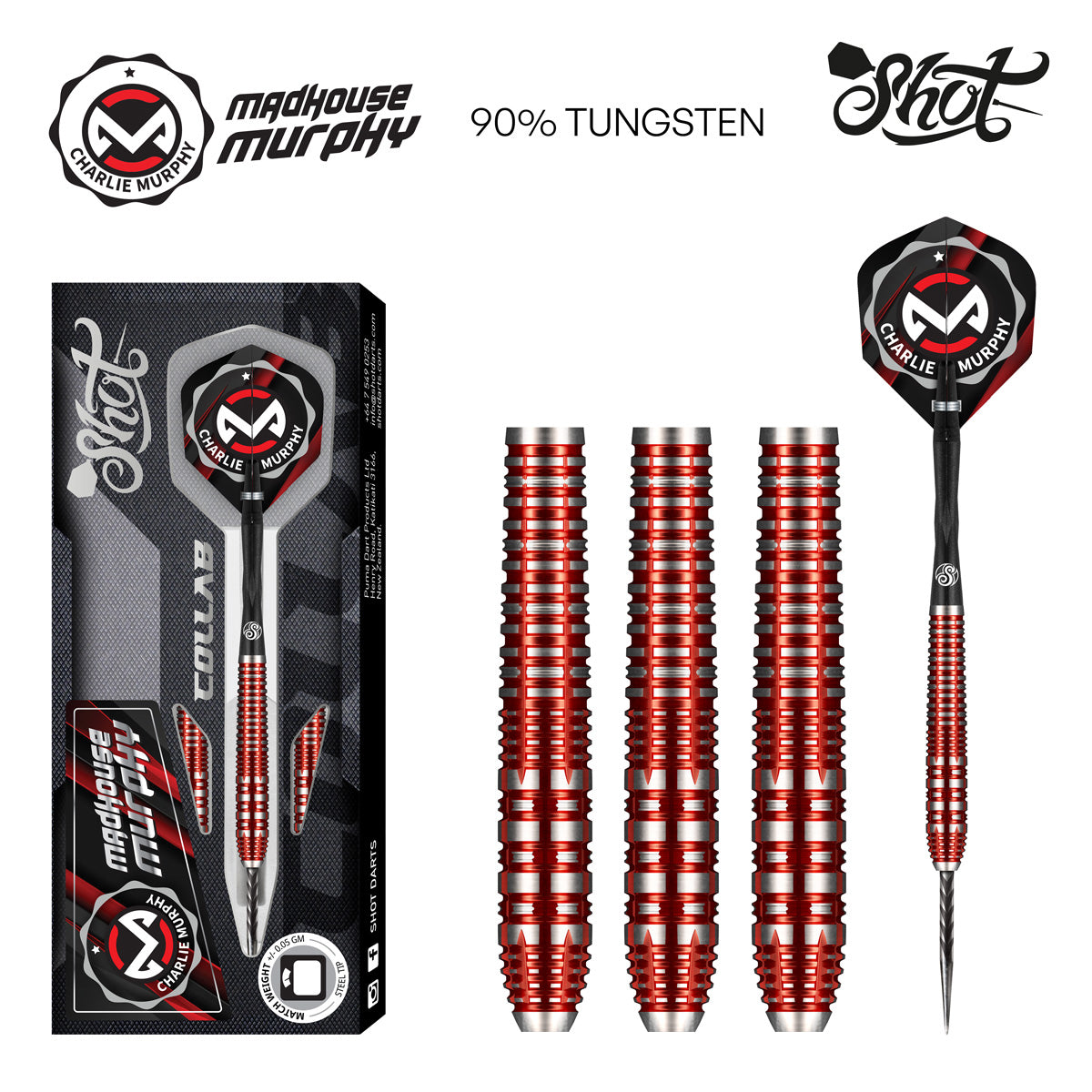 Shot Darts - Collab Pro Series - Charlie Murphy - 90% Tungsten - 23g