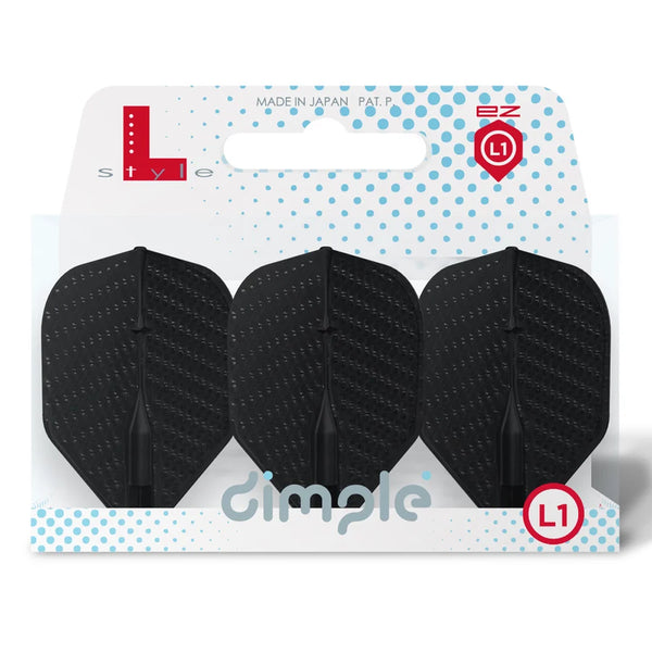 L-Style Dimple EZ L1 - Dart Flights - L1 Std - Black