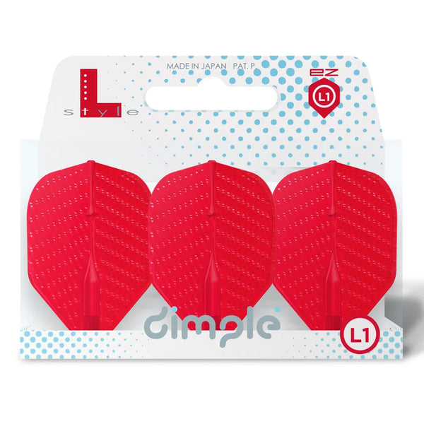 L-Style Dimple EZ L1 - Dart Flights - L1 Std - Red