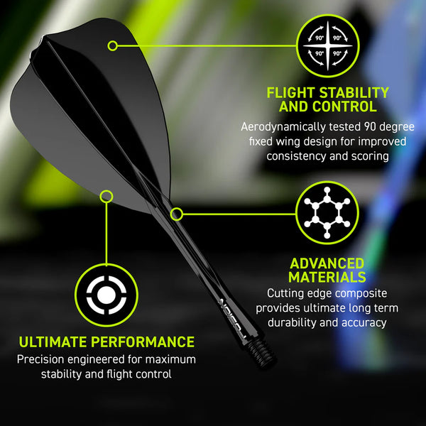 Winmau Fusion Arrow  Integrated Flight & Shaft - Black