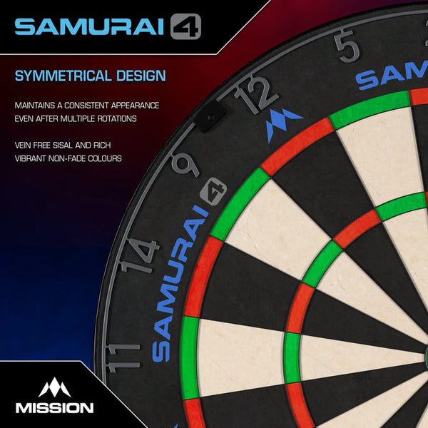 Mission Samurai 4 Professional Dartboard - Graphite Grey Spider