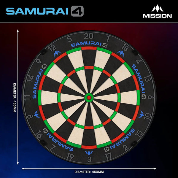 Mission Samurai 4 Professional Dartboard - Graphite Grey Spider