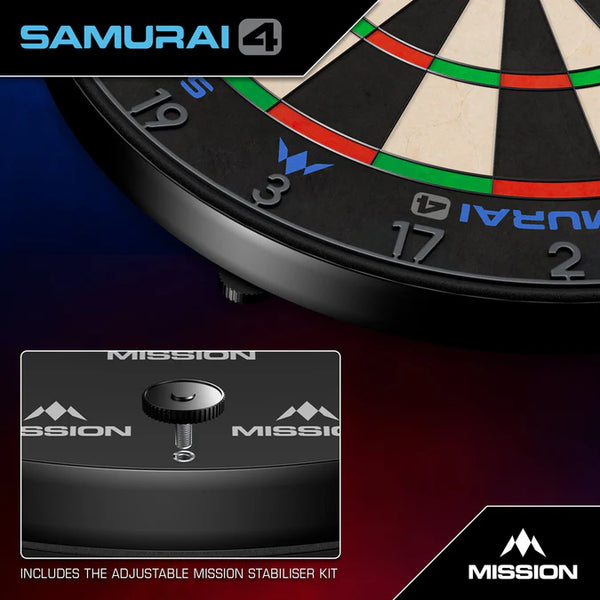 Mission Samurai 4 Professional Dartboard - Graphite Grey Spider