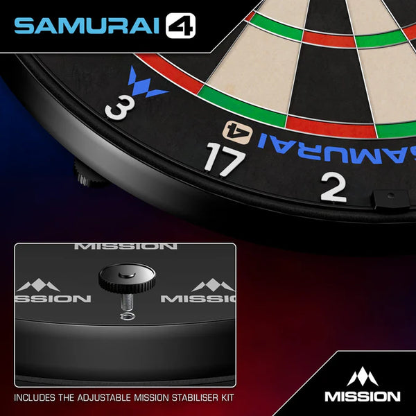 Mission Samurai 4 Professional Dartboard - White Spider
