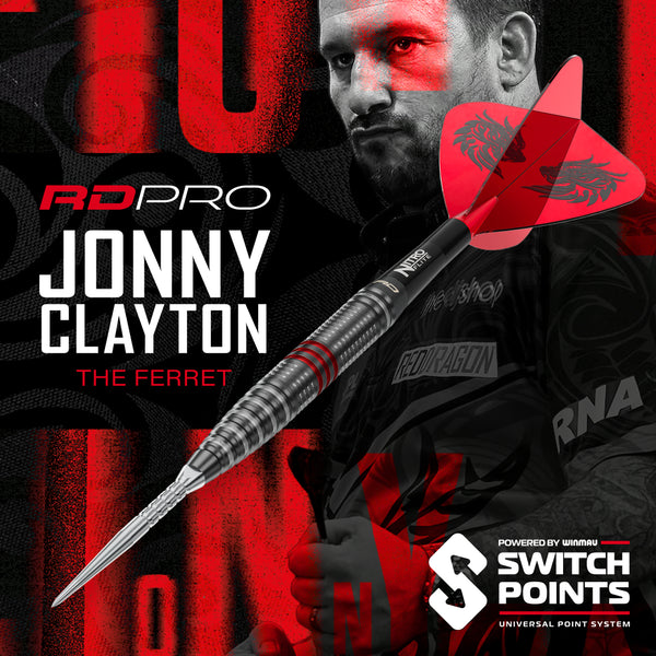 Jonny Clayton RD-Pro 90% Switch Point Steeltip Darts 23g