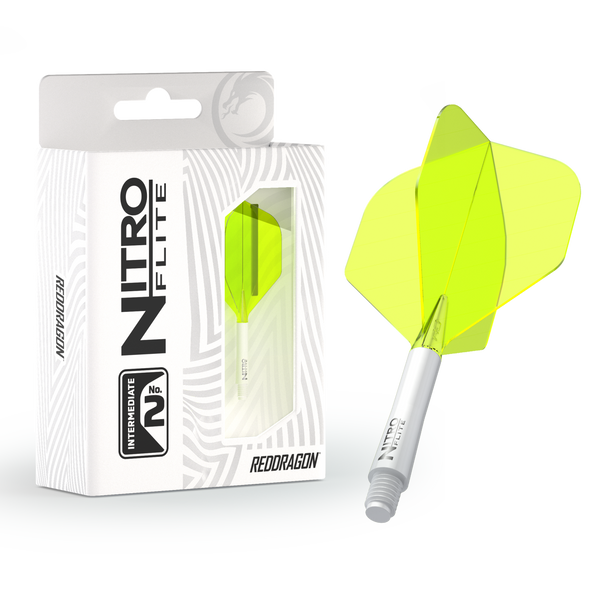 Red Dragon Nitro Flight & Shaft No2 - White/Yellow