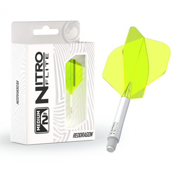 Red Dragon Nitro Flight & Shaft No2 - White/Yellow