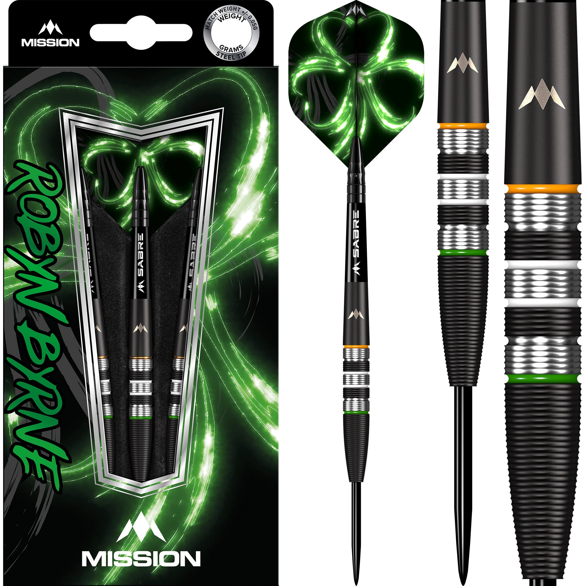 Mission Robyn Byrne Darts - Black PVD 90% Tungsten - Steel Tip - 23g