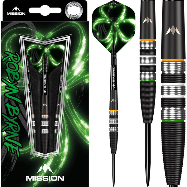 Mission Robyn Byrne Darts - Black PVD 90% Tungsten - Steel Tip - 25g