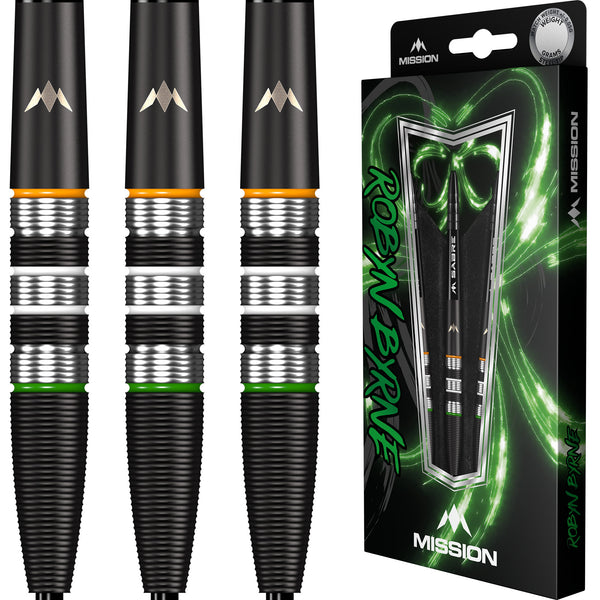 Mission Robyn Byrne Darts - Black PVD 90% Tungsten - Steel Tip - 23g