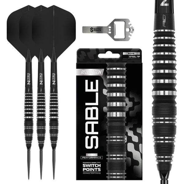 Red Dragon Sable Bomb - Switch Point - 90% Tungsten Steel Tip Darts