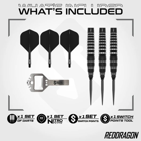 Red Dragon Sable Bomb - Switch Point - 90% Tungsten Steel Tip Darts