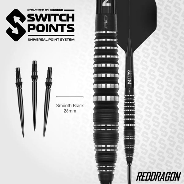 Red Dragon Sable Bomb - Switch Point - 90% Tungsten Steel Tip Darts