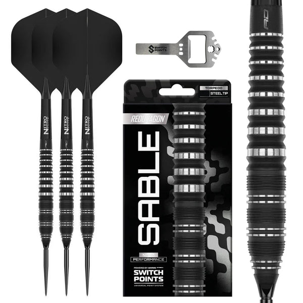 Red Dragon Sable Torpedo - Switch Point - 90% Tungsten Steel Tip Darts