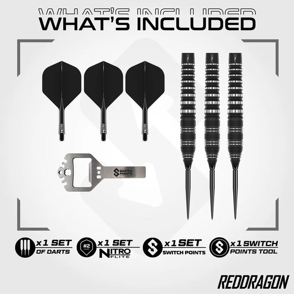 Red Dragon Sable Torpedo - Switch Point - 90% Tungsten Steel Tip Darts