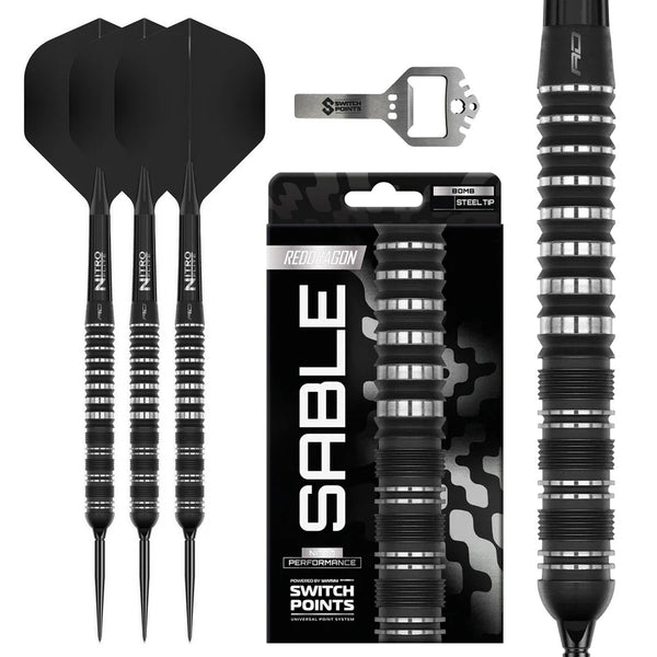 Red Dragon Sable Parallel - Switch Point - 90% Tungsten Steel Tip Darts
