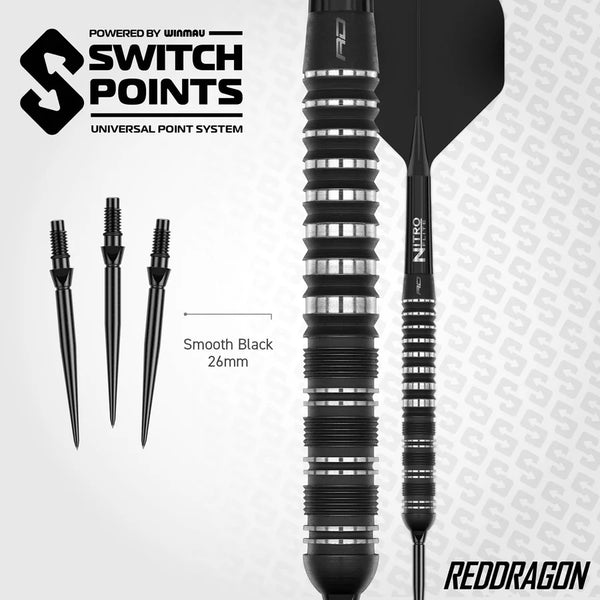 Red Dragon Sable Parallel - Switch Point - 90% Tungsten Steel Tip Darts