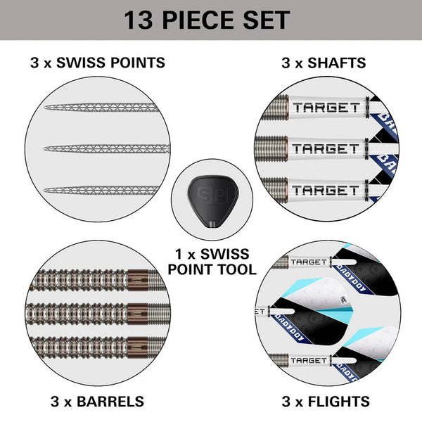 Target Adam Lipscombe G1 Swiss Point 90% Tungsten Steel Tip Darts 25g