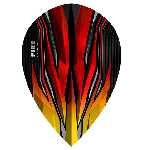 Harrows Fire Inferno Flights - Pear - 100 micron - Red/Yellow