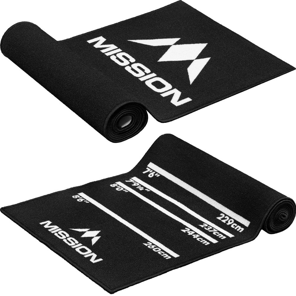 Mission Carpet Darts Mat - Non Slip - Black with Logo
