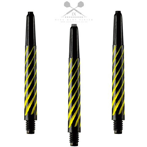 Designa Nylon Stems - Black/Yellow Spiroline Shafts