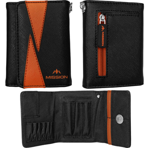 Mission Flint Darts Wallet - Stylish Compact Design - Black/Orange