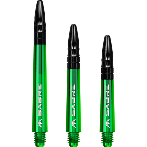 Mission Green Sabre Shafts - Aluminium Black Tops