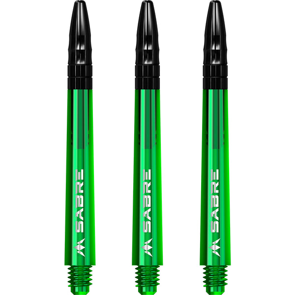 Mission Green Sabre Shafts - Aluminium Black Tops