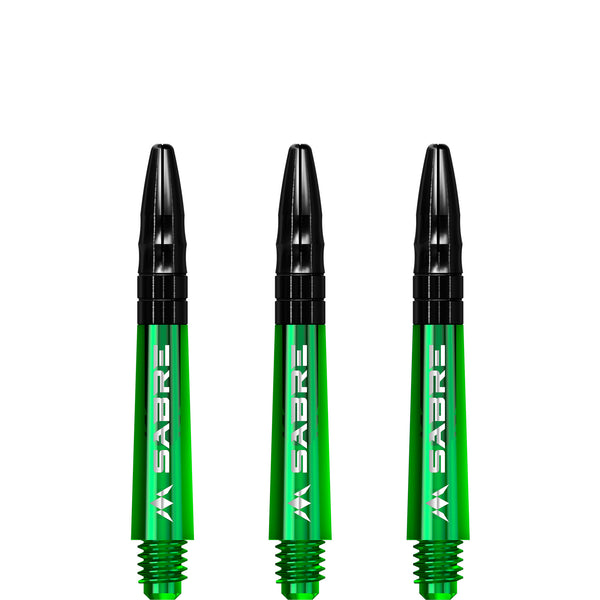 Mission Green Sabre Shafts - Aluminium Black Tops