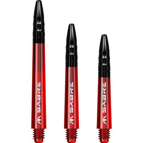 Mission Red Sabre Shafts - Aluminium Black Tops
