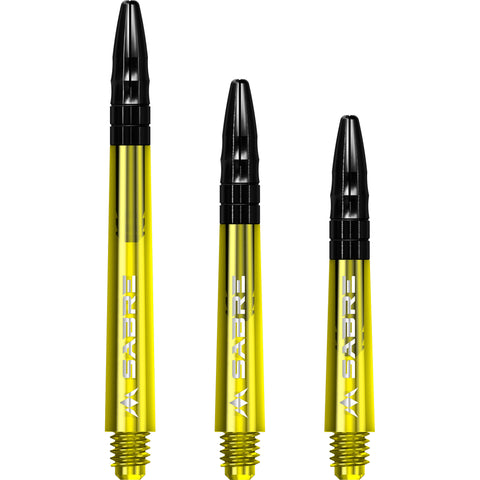 Mission Yellow Sabre Shafts - Aluminium Black Tops