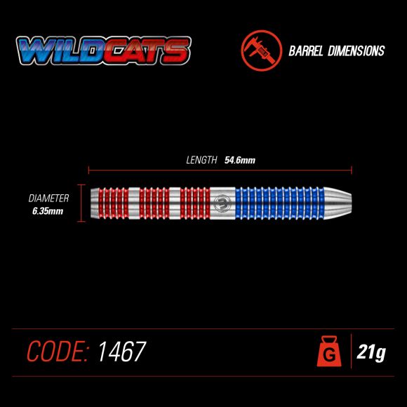 "Sale" Winmau Wildcats 90% Tungsten Steel Tip Darts 21g